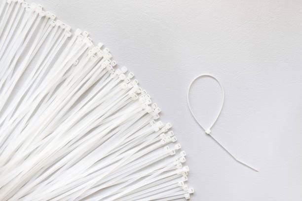 plastic clamps, universal plastic cable ties close up